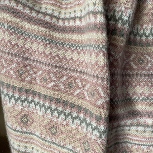 Anthropologie Pink Fair Isle Fleece Infinity Scarf - Picture 7 of 8